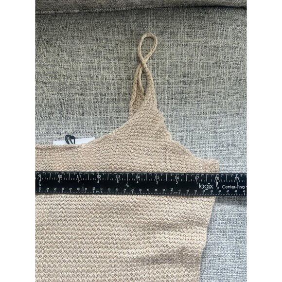 ONIA Dress Womens L Open Knit Linen Textured Swim Neutral Coverup Sweater NEW - Picture 13 of 15